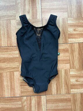 Luckyleo Dancewear Black Leotard Adult XXS